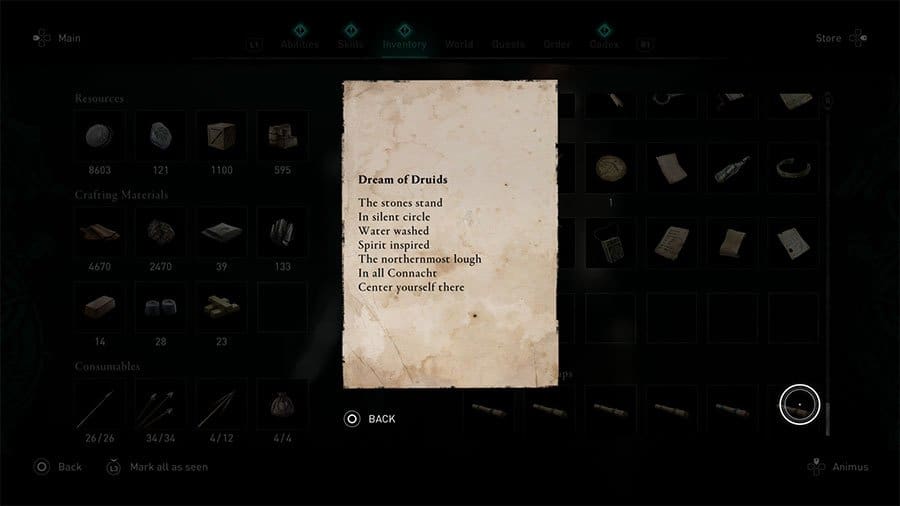 Assassin's Creed Valhalla Dream Of Druids Treasure Horde Map Guide