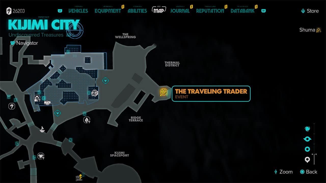 A map showing players where to buy the Cholganna Survivalist Jacket