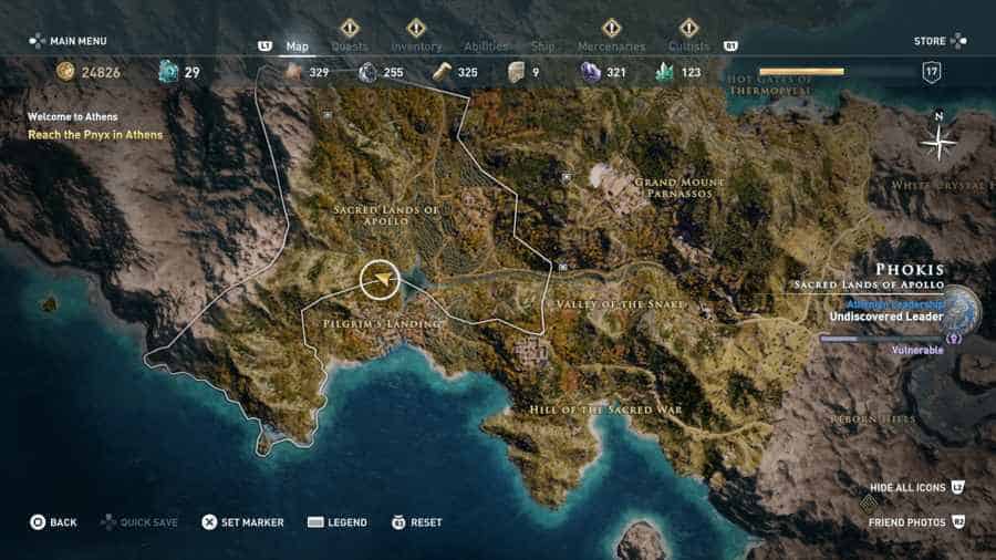 Daughters of Artemis location AC Odyssey