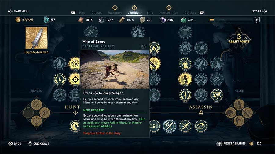 How To Equip Two Weapons In Assassin's Creed Odyssey