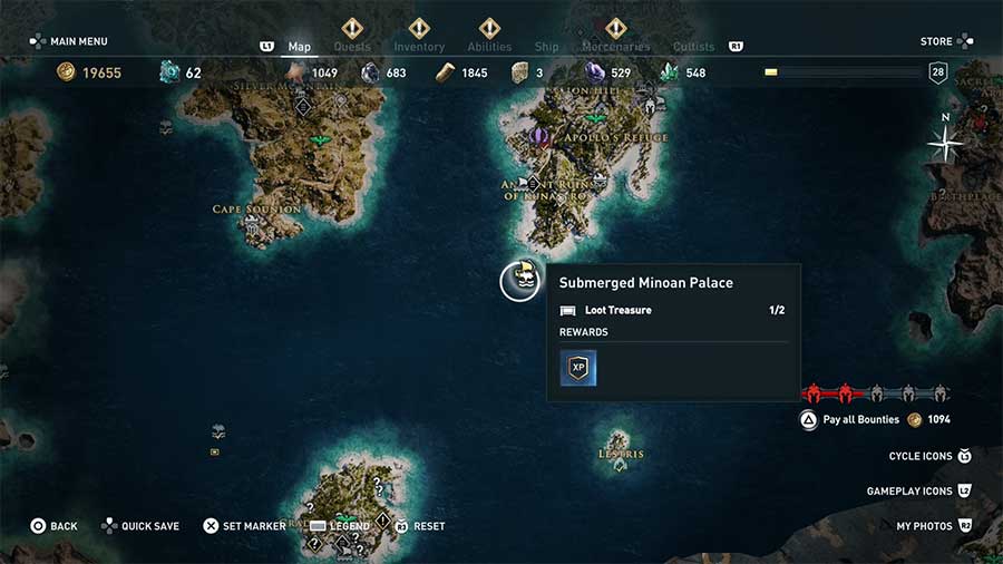 How To Open Locked Chest At Submerged Minoan Palace In Assassin's Creed Odyssey