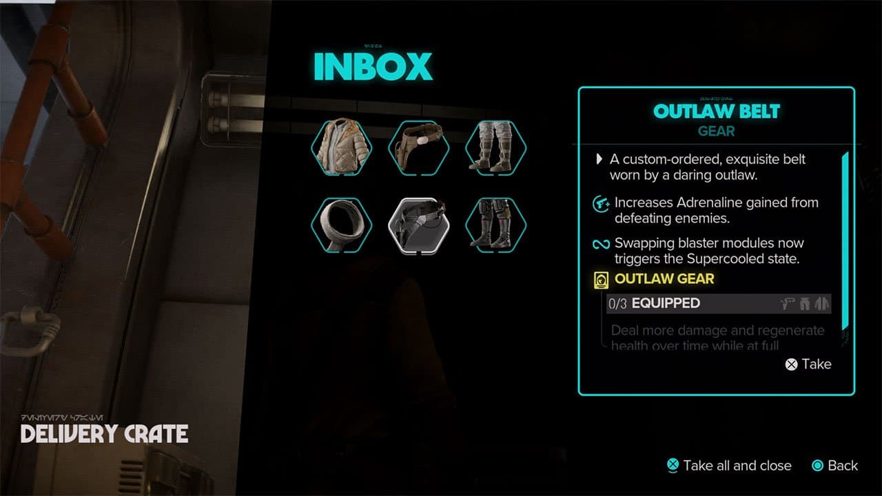 An image showing the stats and abilities of the Outlaw Belt