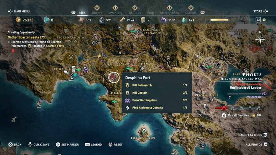 Spartan Seal Location AC Odyssey