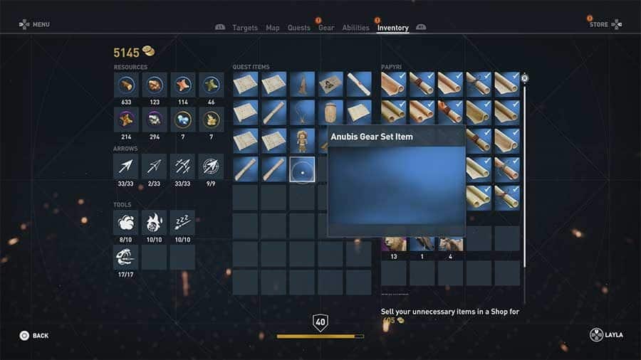 What To Do With Anubis Gear Set Item In Assassins Creed Origins